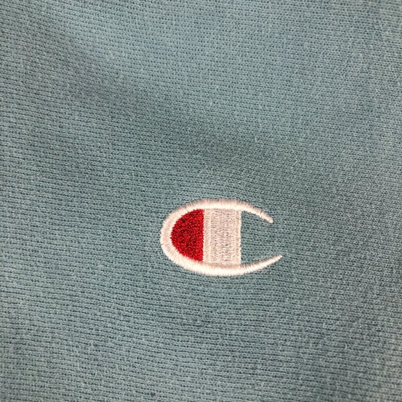 Y2K Champion Reverse Weave Sweatshirt Men Small Light Blue Faded Pullover Hoodie - Picture 15 of 15